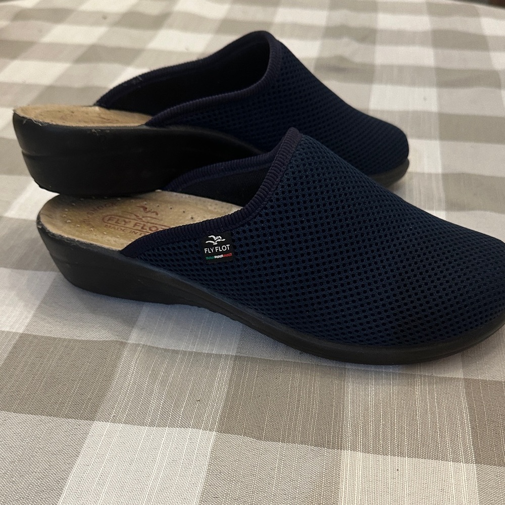 Fly Flot Italian Navy Mesh Mules